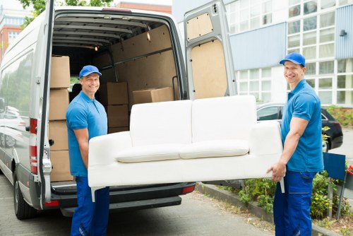 Removal van and moving boxes for an Aberdeen home move