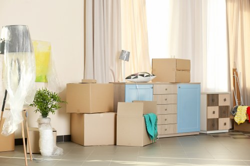 Removal team preparing equipment safely before a move