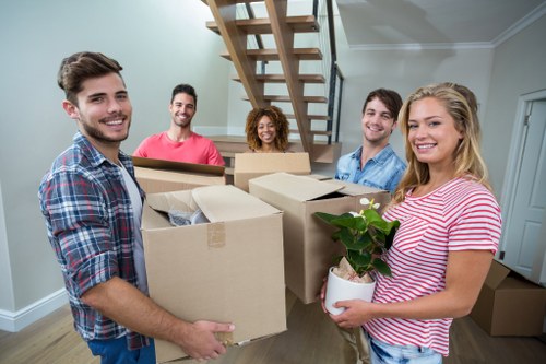 Removal team preparing household items for an Aberdeen move