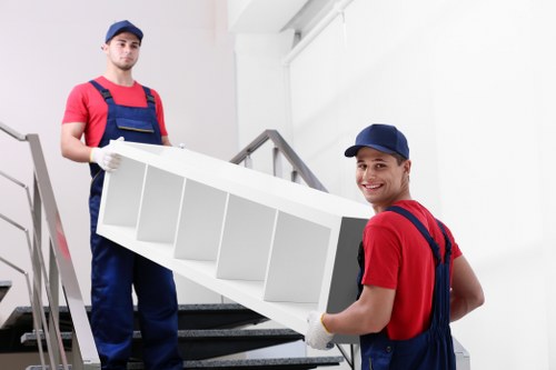 Carefully packed moving boxes and furniture for an Aberdeen removal