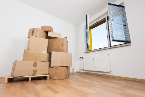 Packed moving boxes ready for a house relocation in Aberdeen