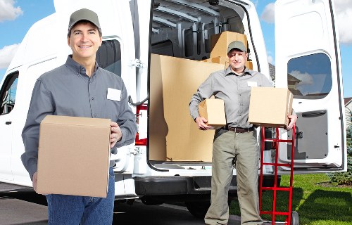 Residential move with boxes and furniture in an Aberdeen neighbourhood